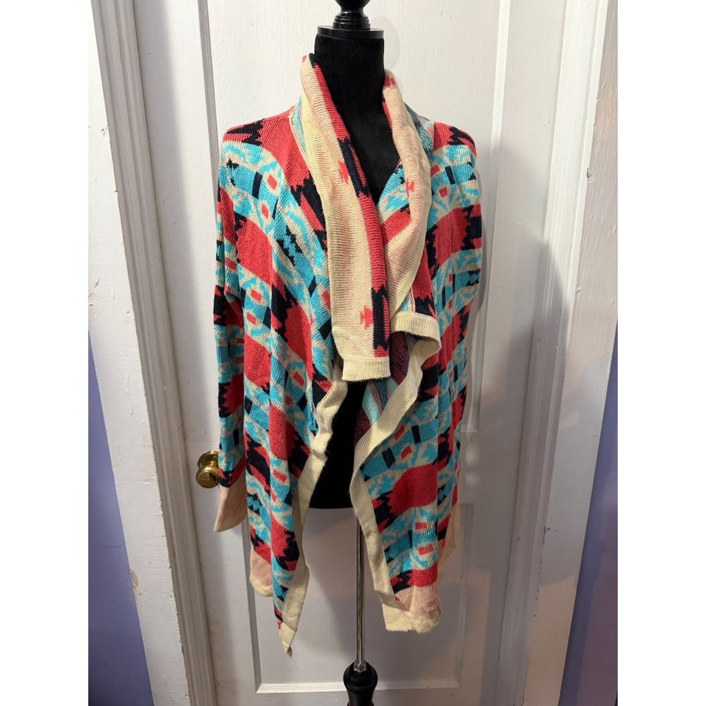 B‎ Sharp Knit Aztec Print Cardigan in S